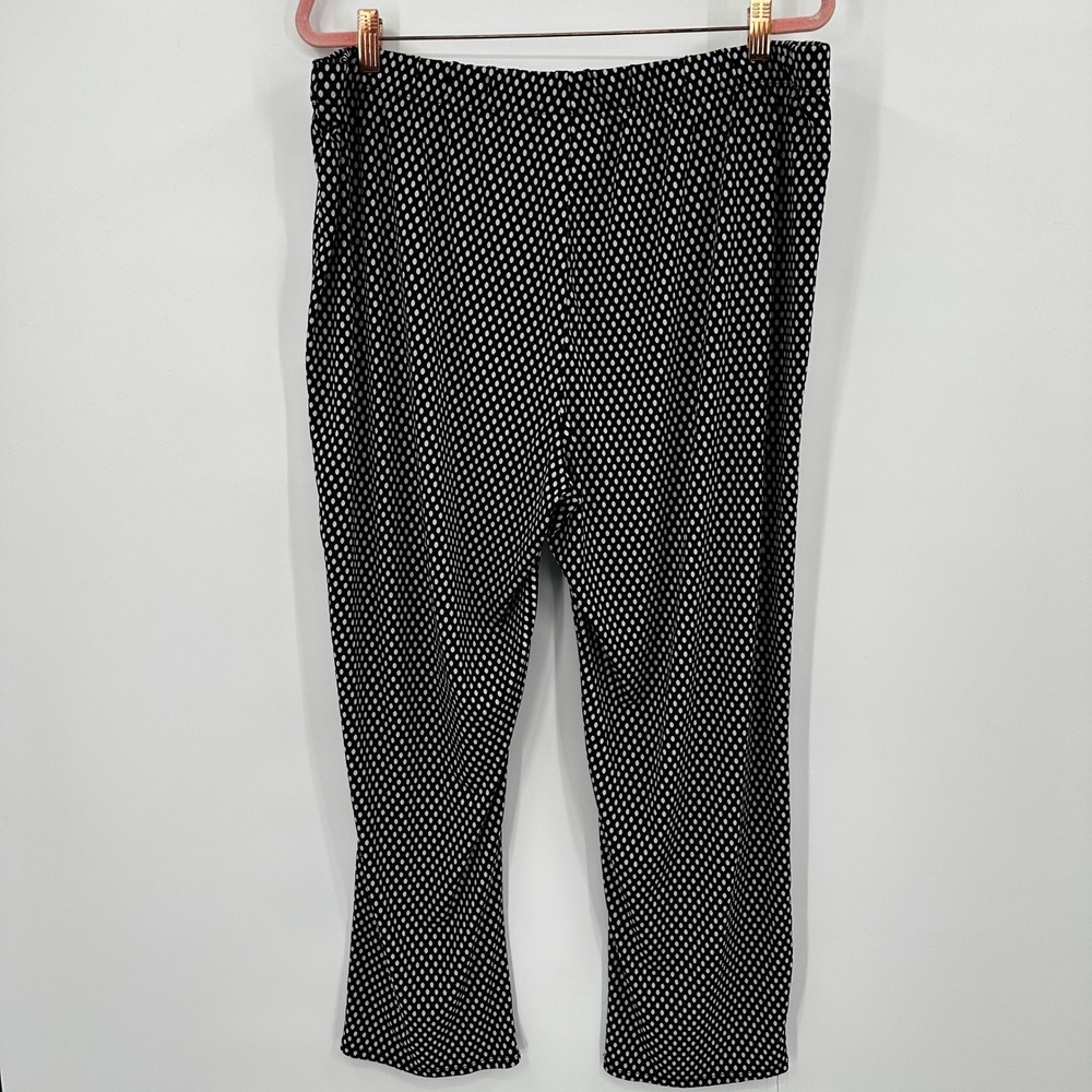 Chicos Easywear Polka Dot Straight Leg Pants Black White Elastic Waist Size 3 XL - Picture 6 of 10